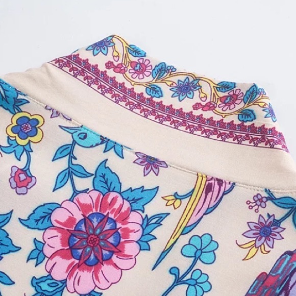 SOLD OUT Colorful Floral Peacock Bohemian Kimono Duster - Picture 11 of 13